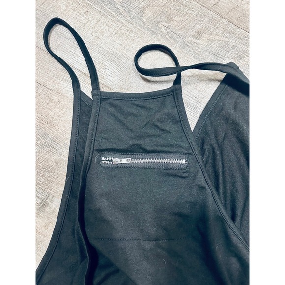 Black Spaghetti Strap Overalls Jumpsuit Romper Pockets Casual Loose Large - Picture 4 of 4